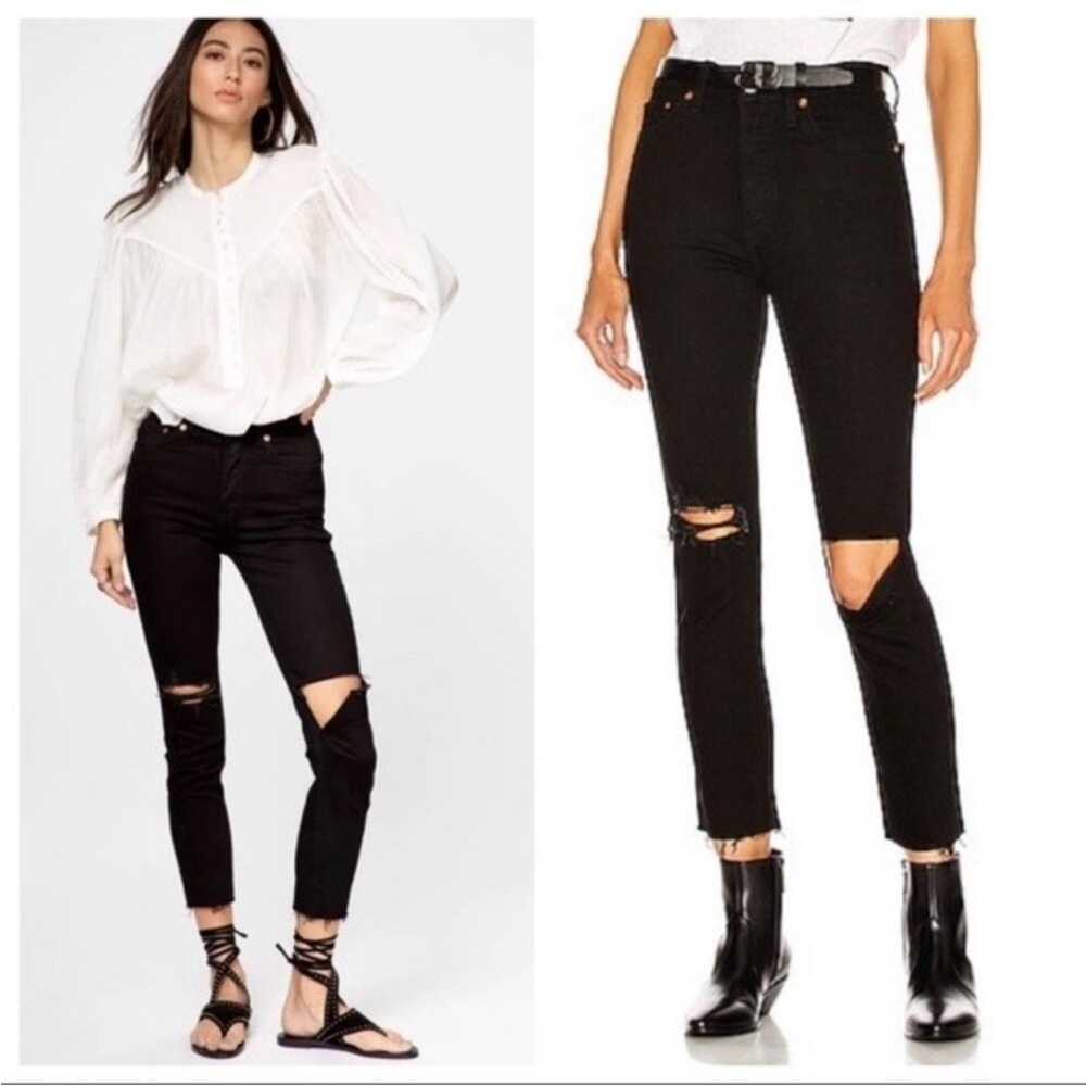 Re/Done High rise ankle cropped denim jeans